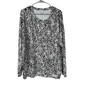 Athleta Micro Cheetah Monochrome Balance Pullover XL